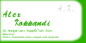 alex koppandi business card